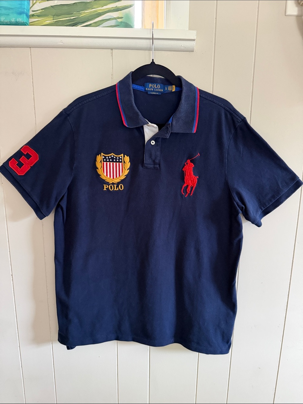 Polo by Ralph Lauren Men's Polo Shirt Big Pony Gold Crest Size Large